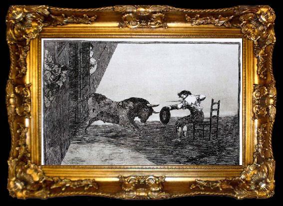 framed  Francisco de goya y Lucientes The Bravery of Martincho in the Ring of Saragassa, ta009-2